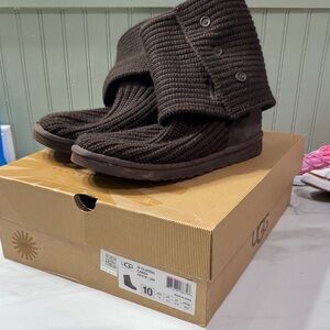 UGG Chocolate Knit Fold-Over Boots